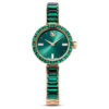 Reloj tipo brazalete Matrix, fabricado en Suiza, con pulseras de cristales, verde, acabado en tono dorado champán Reloj tipo brazalete Matrix, fabricado en Suiza, con pulseras de cristales, verde, acabado en tono dorado champán