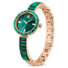 Reloj tipo brazalete Matrix, fabricado en Suiza, con pulseras de cristales, verde, acabado en tono dorado champán Reloj tipo brazalete Matrix, fabricado en Suiza, con pulseras de cristales, verde, acabado en tono dorado champán