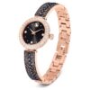 Reloj tipo brazalete Matrix Pearl, fabricado en Suiza, con pulsera de cristales, negro, acabado en tono oro rosa Reloj tipo brazalete Matrix Pearl, fabricado en Suiza, con pulsera de cristales, negro, acabado en tono oro rosa