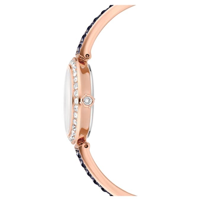Reloj tipo brazalete Matrix Pearl, fabricado en Suiza, con pulsera de cristales, negro, acabado en tono oro rosa Reloj tipo brazalete Matrix Pearl, fabricado en Suiza, con pulsera de cristales, negro, acabado en tono oro rosa
