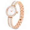 Reloj tipo brazalete Matrix Pearl, fabricado en Suiza, con pulseras de cristales, blanco, acabado en tono oro rosa Reloj tipo brazalete Matrix Pearl, fabricado en Suiza, con pulseras de cristales, blanco, acabado en tono oro rosa