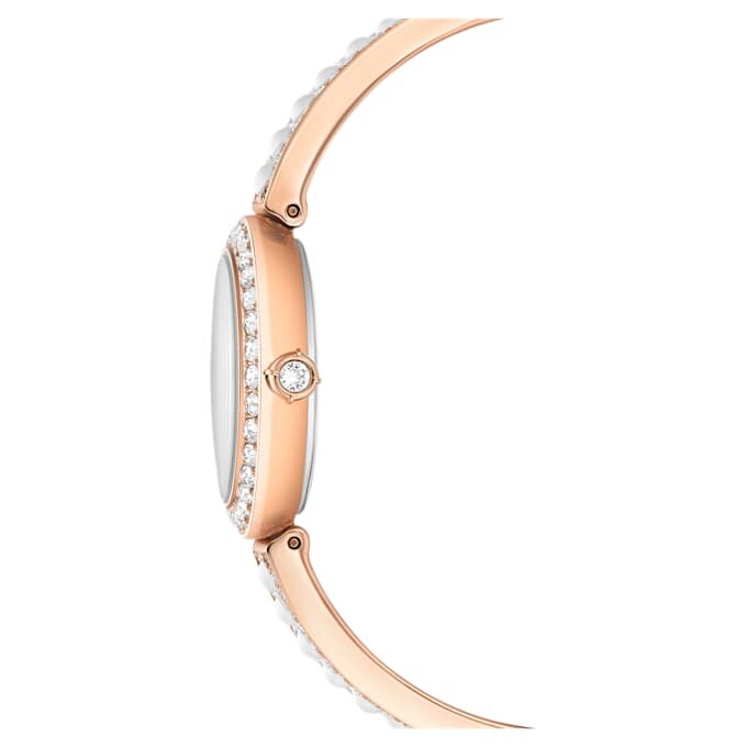 Reloj tipo brazalete Matrix Pearl, fabricado en Suiza, con pulseras de cristales, blanco, acabado en tono oro rosa Reloj tipo brazalete Matrix Pearl, fabricado en Suiza, con pulseras de cristales, blanco, acabado en tono oro rosa