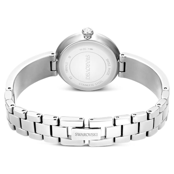 Reloj tipo brazalete Matrix Pearl, fabricado en Suiza, con pulseras de cristales, blanco, acero inoxidable Reloj tipo brazalete Matrix Pearl, fabricado en Suiza, con pulseras de cristales, blanco, acero inoxidable