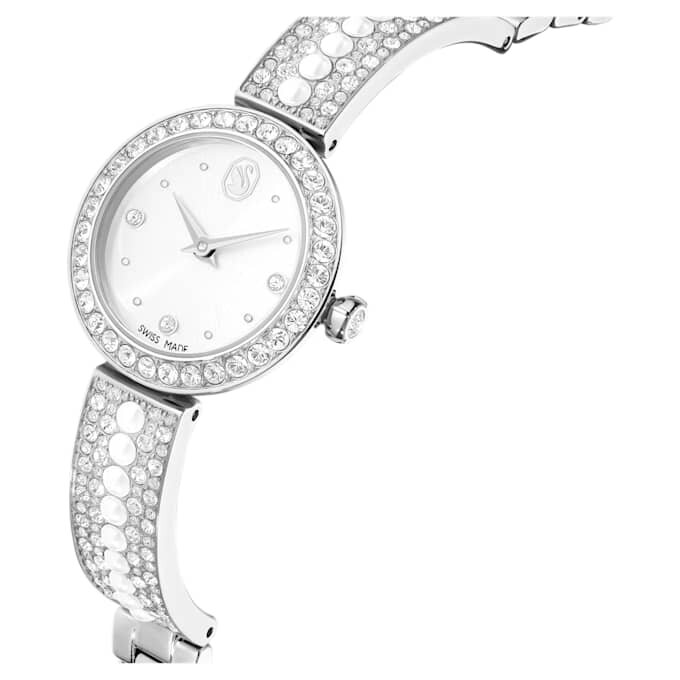 Reloj tipo brazalete Matrix Pearl, fabricado en Suiza, con pulseras de cristales, blanco, acero inoxidable Reloj tipo brazalete Matrix Pearl, fabricado en Suiza, con pulseras de cristales, blanco, acero inoxidable