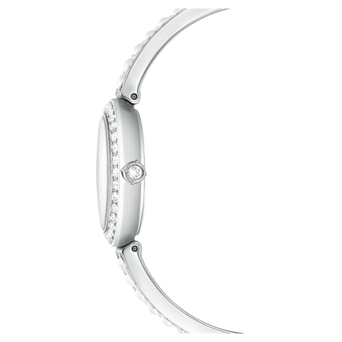 Reloj tipo brazalete Matrix Pearl, fabricado en Suiza, con pulseras de cristales, blanco, acero inoxidable Reloj tipo brazalete Matrix Pearl, fabricado en Suiza, con pulseras de cristales, blanco, acero inoxidable