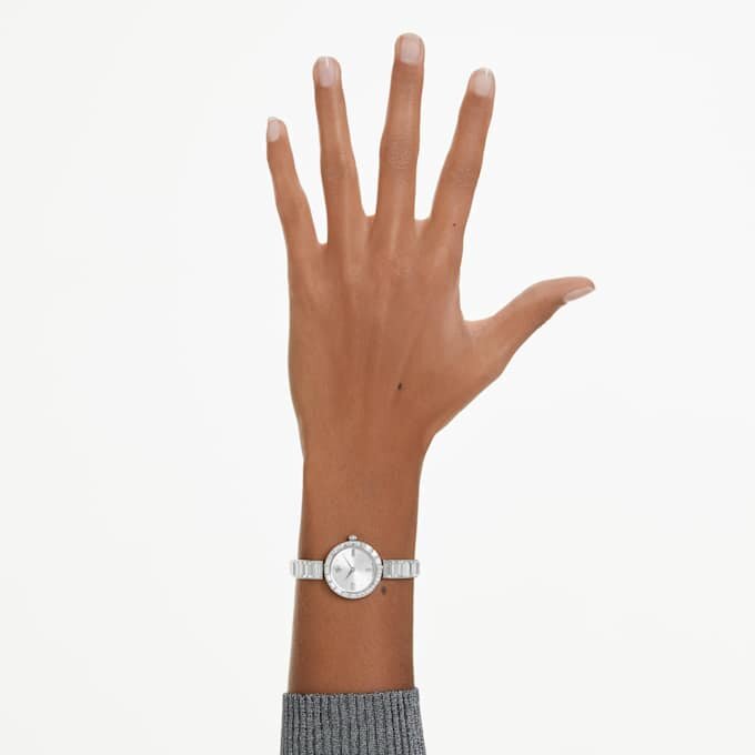 Reloj tipo pulsera Matrix de fabricación suiza, pulseras de cristales, blanco, acero inoxidable Reloj tipo pulsera Matrix de fabricación suiza, pulseras de cristales, blanco, acero inoxidable