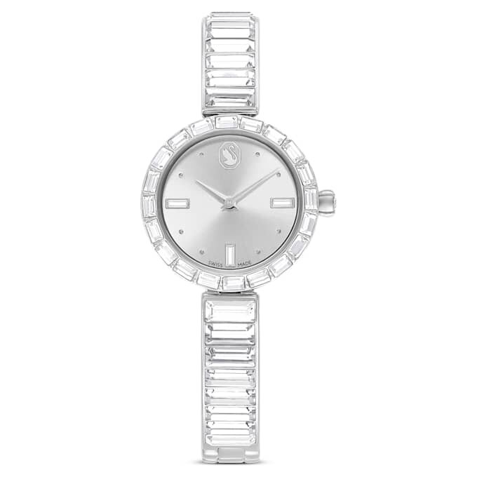 Reloj tipo pulsera Matrix de fabricación suiza, pulseras de cristales, blanco, acero inoxidable Reloj tipo pulsera Matrix de fabricación suiza, pulseras de cristales, blanco, acero inoxidable