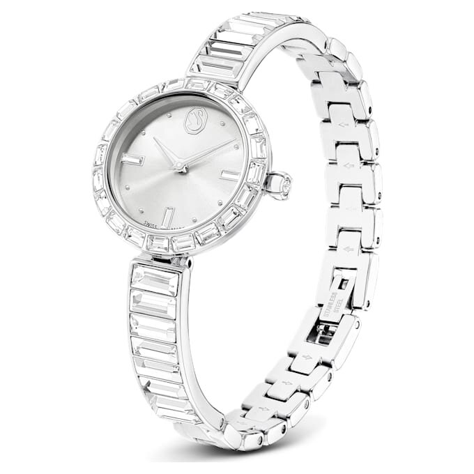 Reloj tipo pulsera Matrix de fabricación suiza, pulseras de cristales, blanco, acero inoxidable Reloj tipo pulsera Matrix de fabricación suiza, pulseras de cristales, blanco, acero inoxidable