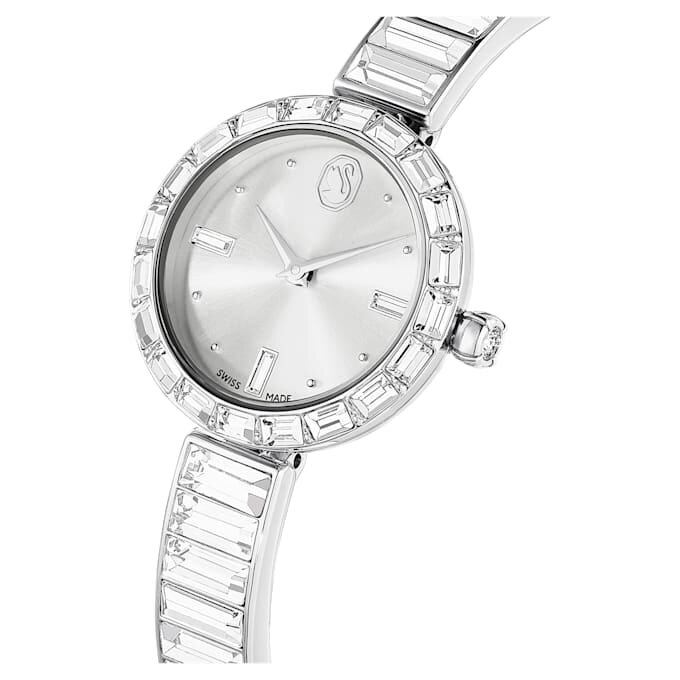 Reloj tipo pulsera Matrix de fabricación suiza, pulseras de cristales, blanco, acero inoxidable Reloj tipo pulsera Matrix de fabricación suiza, pulseras de cristales, blanco, acero inoxidable
