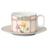 Taza combinada Idyllia con platillo, de porcelana, con motivo de cristal, ramo de flores, multicolor Taza combinada Idyllia con platillo, de porcelana, con motivo de cristal, ramo de flores, multicolor