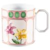 Taza de café con platillo Idyllia, de porcelana, con motivo de cristales, flores y multicolor Taza de café con platillo Idyllia, de porcelana, con motivo de cristales, flores y multicolor