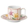 Taza de café espresso Idyllia con platillo, porcelana, motivo de cristales, color limón, multicolor Taza de café espresso Idyllia con platillo, porcelana, motivo de cristales, color limón, multicolor
