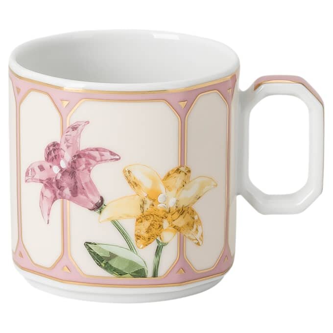 Taza de café espresso Idyllia con platillo, porcelana, motivo de cristales, color limón, multicolor Taza de café espresso Idyllia con platillo, porcelana, motivo de cristales, color limón, multicolor