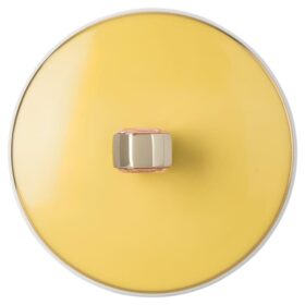 Taza de porcelana Idyllia, motivo de cristal, pinzón, amarillo