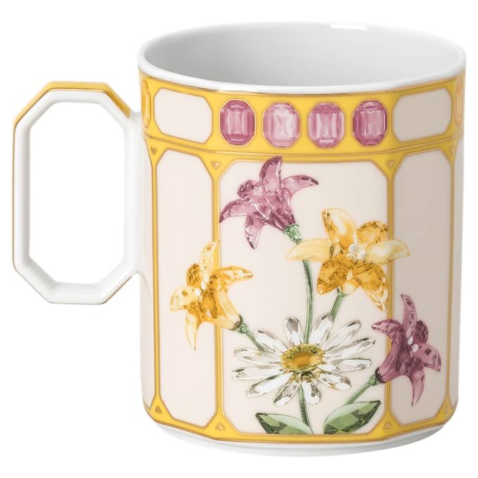 Taza de porcelana Idyllia, motivo de cristal, pinzón, amarillo Taza de porcelana Idyllia, motivo de cristal, pinzón, amarillo