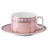 Taza de té con platillo Signum, de porcelana, rosa Taza de té con platillo Signum, de porcelana, rosa