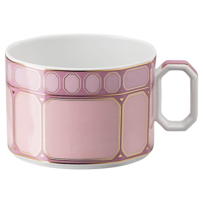 Taza de té con platillo Signum, de porcelana, rosa Taza de té con platillo Signum, de porcelana, rosa