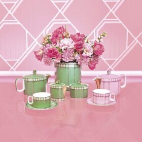 Taza de té con platillo Signum, de porcelana, verde Taza de té con platillo Signum, de porcelana, verde