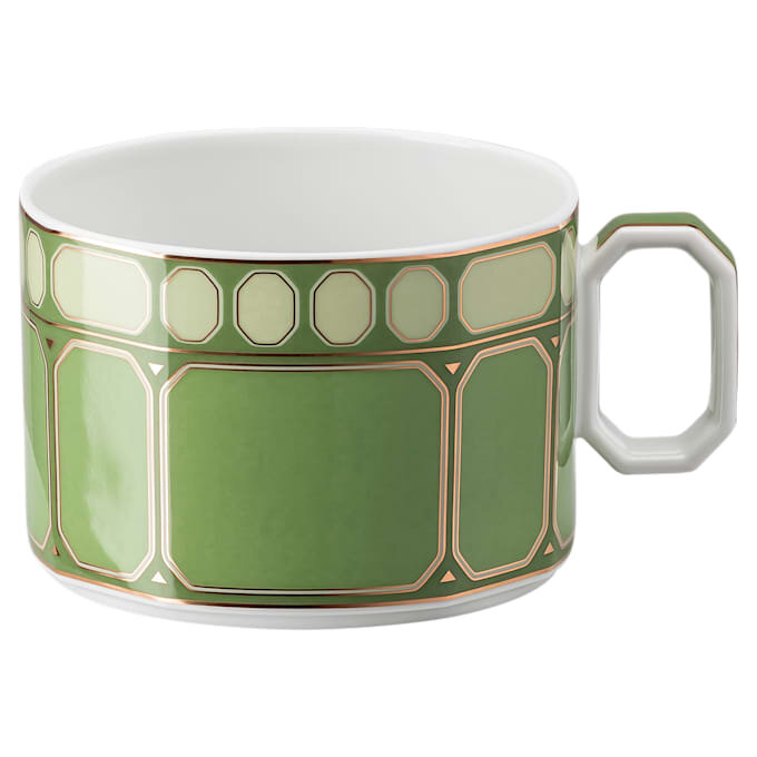 Taza de té con platillo Signum, de porcelana, verde Taza de té con platillo Signum, de porcelana, verde