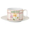 Taza de té Idyllia con platillo, porcelana, motivo de cristal, ramo de flores, multicolor Taza de té Idyllia con platillo, porcelana, motivo de cristal, ramo de flores, multicolor