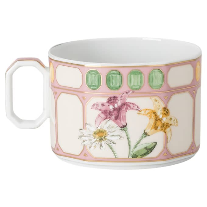 Taza de té Idyllia con platillo, porcelana, motivo de cristal, ramo de flores, multicolor Taza de té Idyllia con platillo, porcelana, motivo de cristal, ramo de flores, multicolor