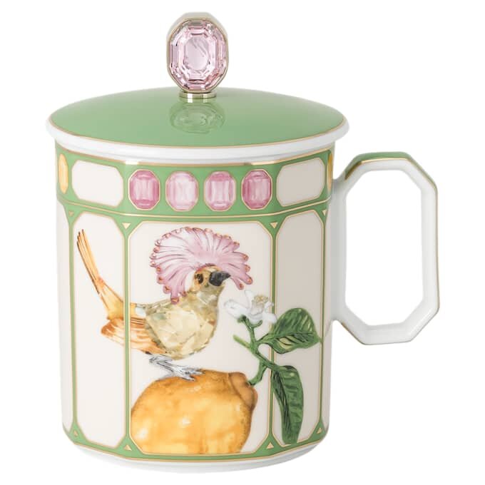 Taza Idyllia de porcelana, motivo de cristal, papamoscas, verde Taza Idyllia de porcelana, motivo de cristal, papamoscas, verde