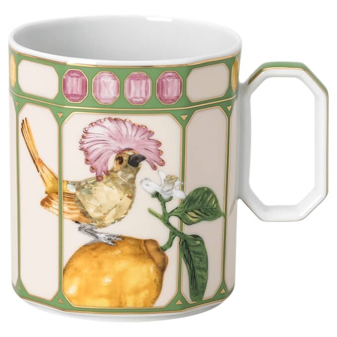 Taza Idyllia de porcelana, motivo de cristal, papamoscas, verde Taza Idyllia de porcelana, motivo de cristal, papamoscas, verde