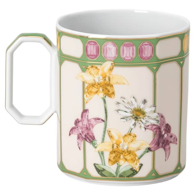 Taza Idyllia de porcelana, motivo de cristal, papamoscas, verde Taza Idyllia de porcelana, motivo de cristal, papamoscas, verde