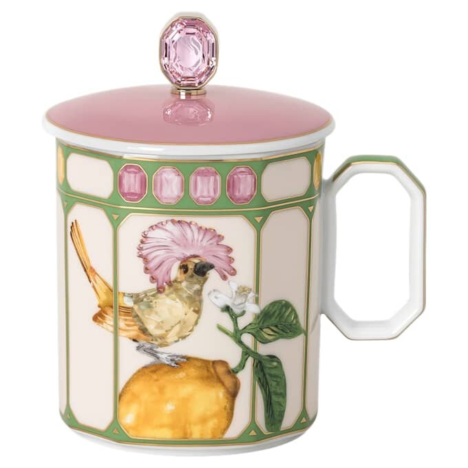 Taza Idyllia de porcelana, motivo de cristal, papamoscas, verde Taza Idyllia de porcelana, motivo de cristal, papamoscas, verde