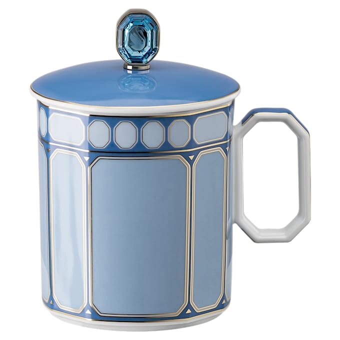 Taza Signum con tapa, de porcelana, azul Taza Signum con tapa, de porcelana, azul