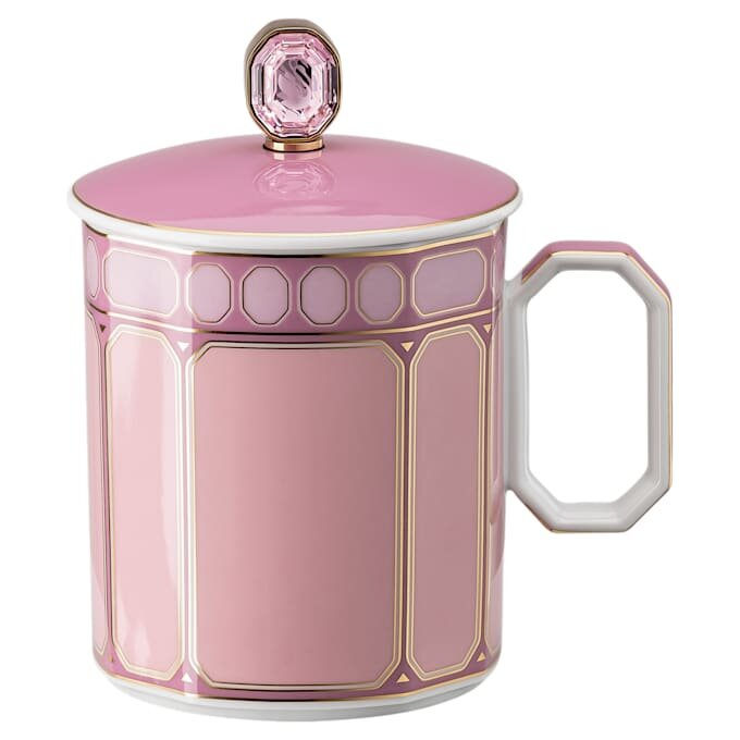 Taza Signum con tapa, de porcelana, rosa Taza Signum con tapa, de porcelana, rosa