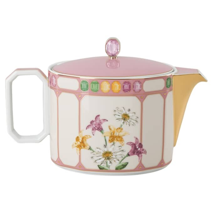 Tetera Idyllia de porcelana, motivo de cristal, pájaro, multicolor Tetera Idyllia de porcelana, motivo de cristal, pájaro, multicolor