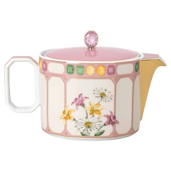 Tetera Idyllia de porcelana, motivo de cristales, papamoscas, pequeña, multicolor Tetera Idyllia de porcelana, motivo de cristales, papamoscas, pequeña, multicolor