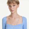 Una Angelic Strandage Crystal Pearl, talla redonda, blanco, chapado en tono dorado Una Angelic Strandage Crystal Pearl, talla redonda, blanco, chapado en tono dorado