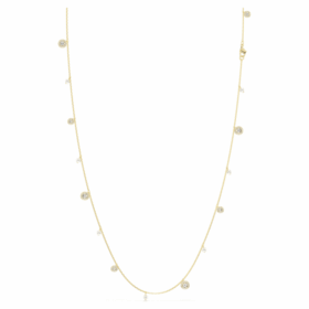 Una Angelic Strandage Crystal Pearl, talla redonda, blanco, chapado en tono dorado Una Angelic Strandage Crystal Pearl, talla redonda, blanco, chapado en tono dorado