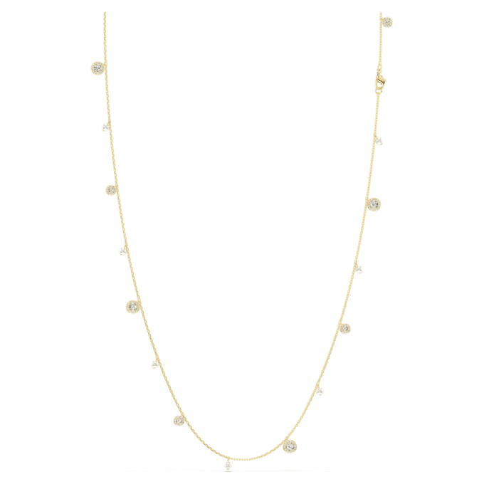 Una Angelic Strandage Crystal Pearl, talla redonda, blanco, chapado en tono dorado Una Angelic Strandage Crystal Pearl, talla redonda, blanco, chapado en tono dorado