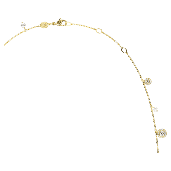 Una Angelic Strandage Crystal Pearl, talla redonda, blanco, chapado en tono dorado Una Angelic Strandage Crystal Pearl, talla redonda, blanco, chapado en tono dorado