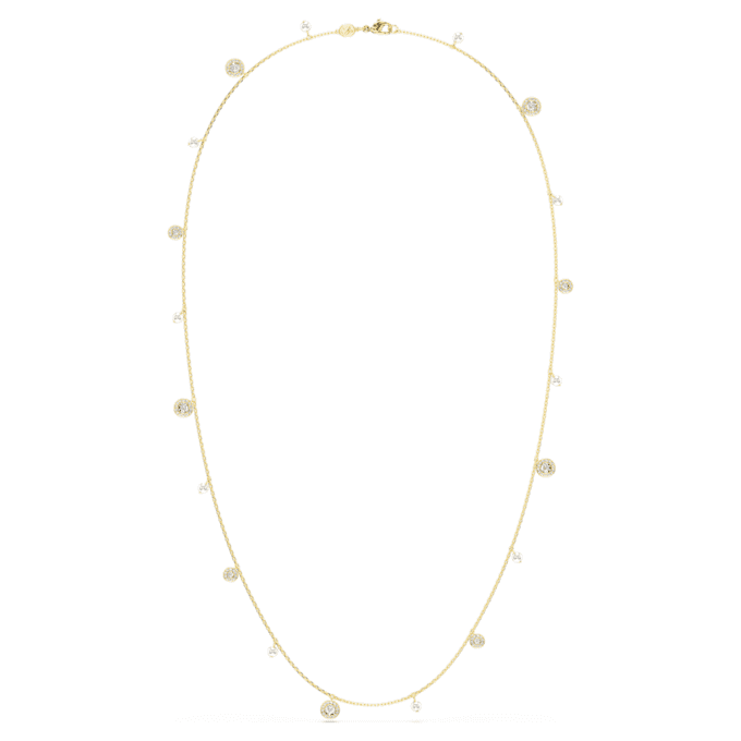 Una Angelic Strandage Crystal Pearl, talla redonda, blanco, chapado en tono dorado Una Angelic Strandage Crystal Pearl, talla redonda, blanco, chapado en tono dorado